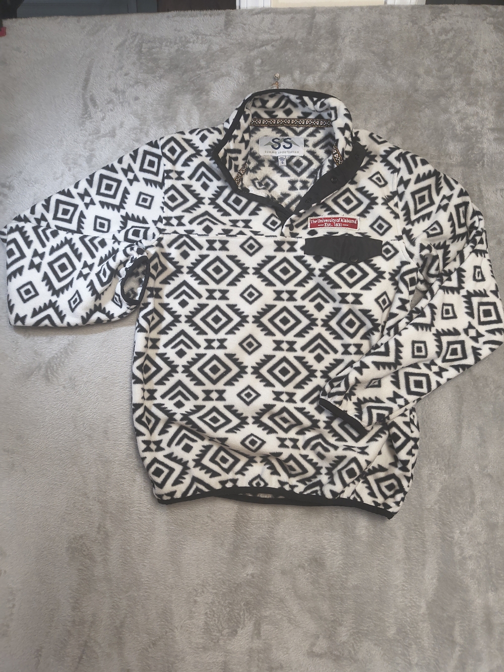 Summit Sportswear University of Alabama Aztec Fleece Pullover Snap-T - Size S
